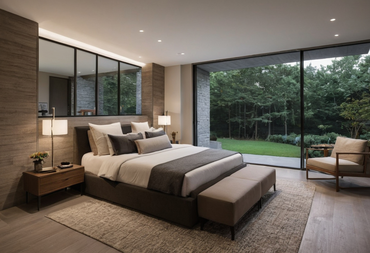 Luxury interior image showing A king bed can fit mathematically and still block normal bedroom use